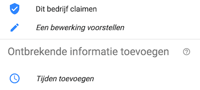 bedrijfsvermelding claimen