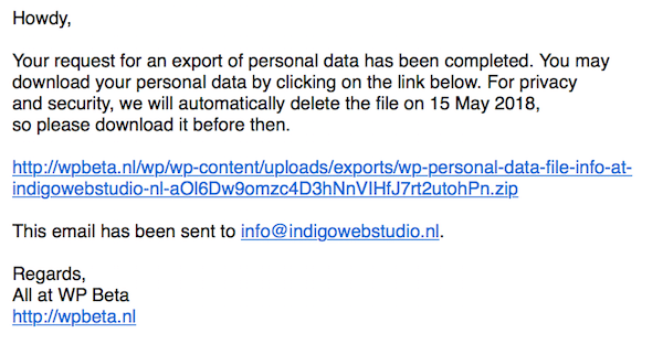 export personal data