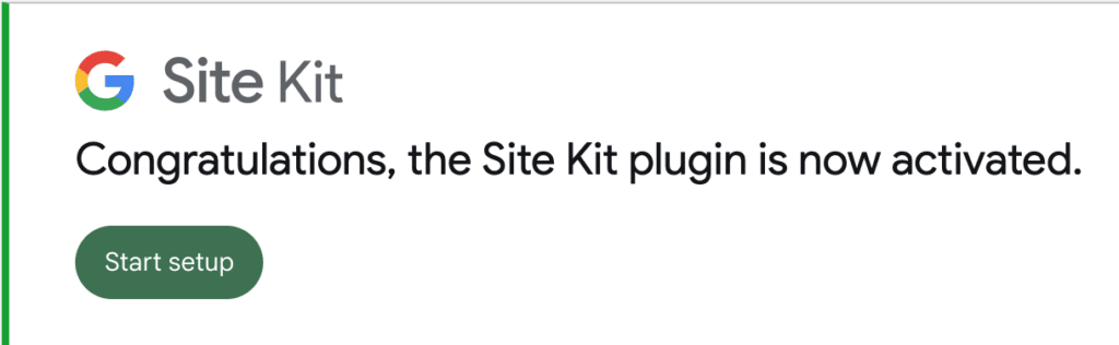 WordPress plugin Google Site Kit geinstalleerd