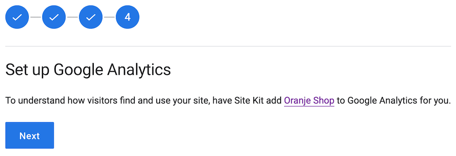 WordPress plugin Google Site Kit setup google analytics