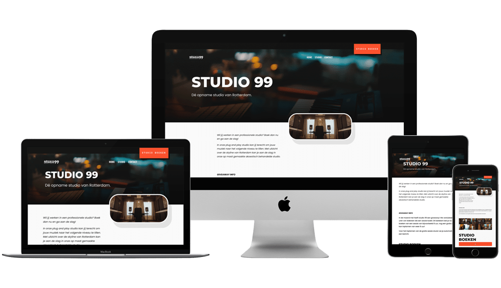 WordPress website voor verhuur van muziekstudio's