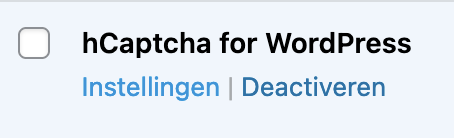 Instellingen hCaptcha plugin voor WoirdPress