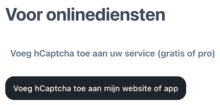 Start registratie hCaptcha