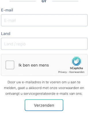 Registratieformulier hCaptcha